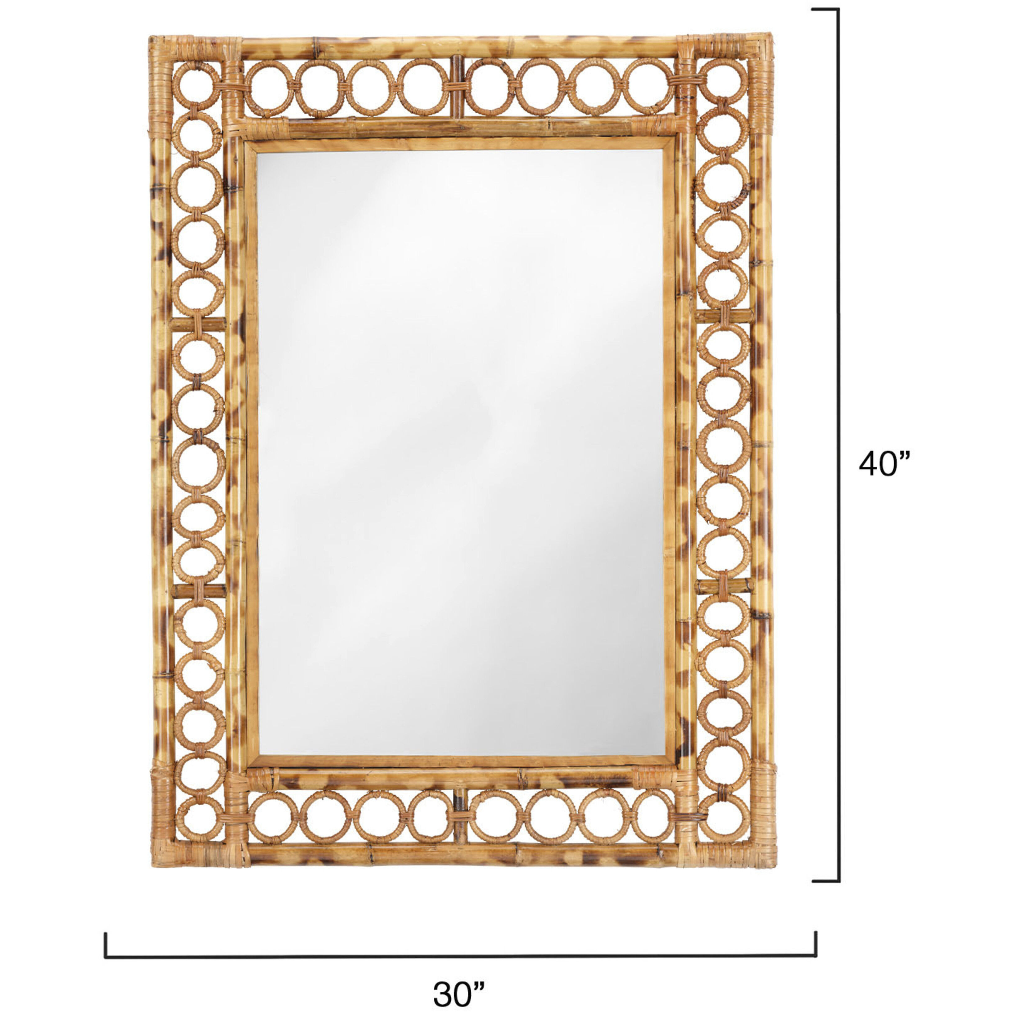 Marche 40 X 30 inch Natural Bamboo Mirror, Inline
