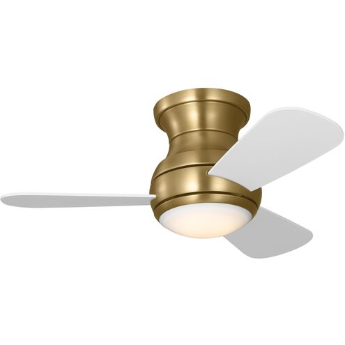 Orbis 32 Hugger LED 32 inch Satin Brass with Matte White Blades Ceiling Fan