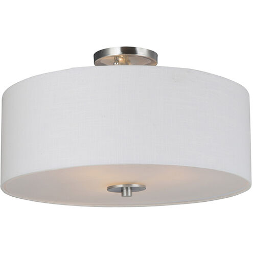 Bongo 3 Light 18 inch Satin Nickel Semi-Flush Mount Ceiling Light