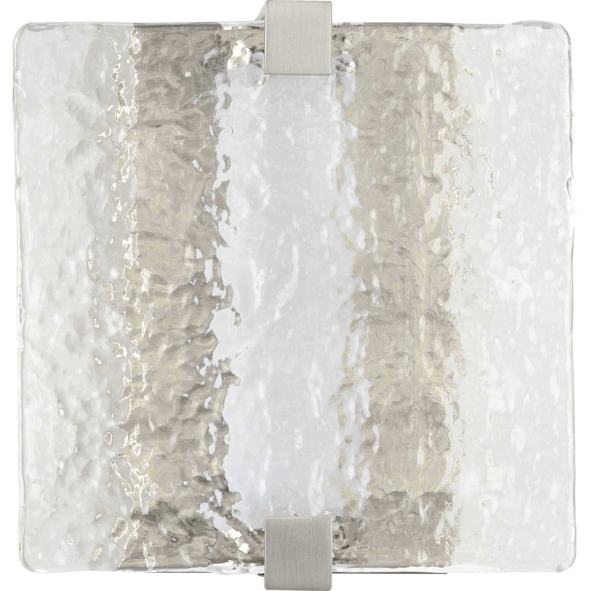 LED Stone Glass LED 8 inch Brushed Nickel ADA Wall Sconce Wall Light, Progress LED