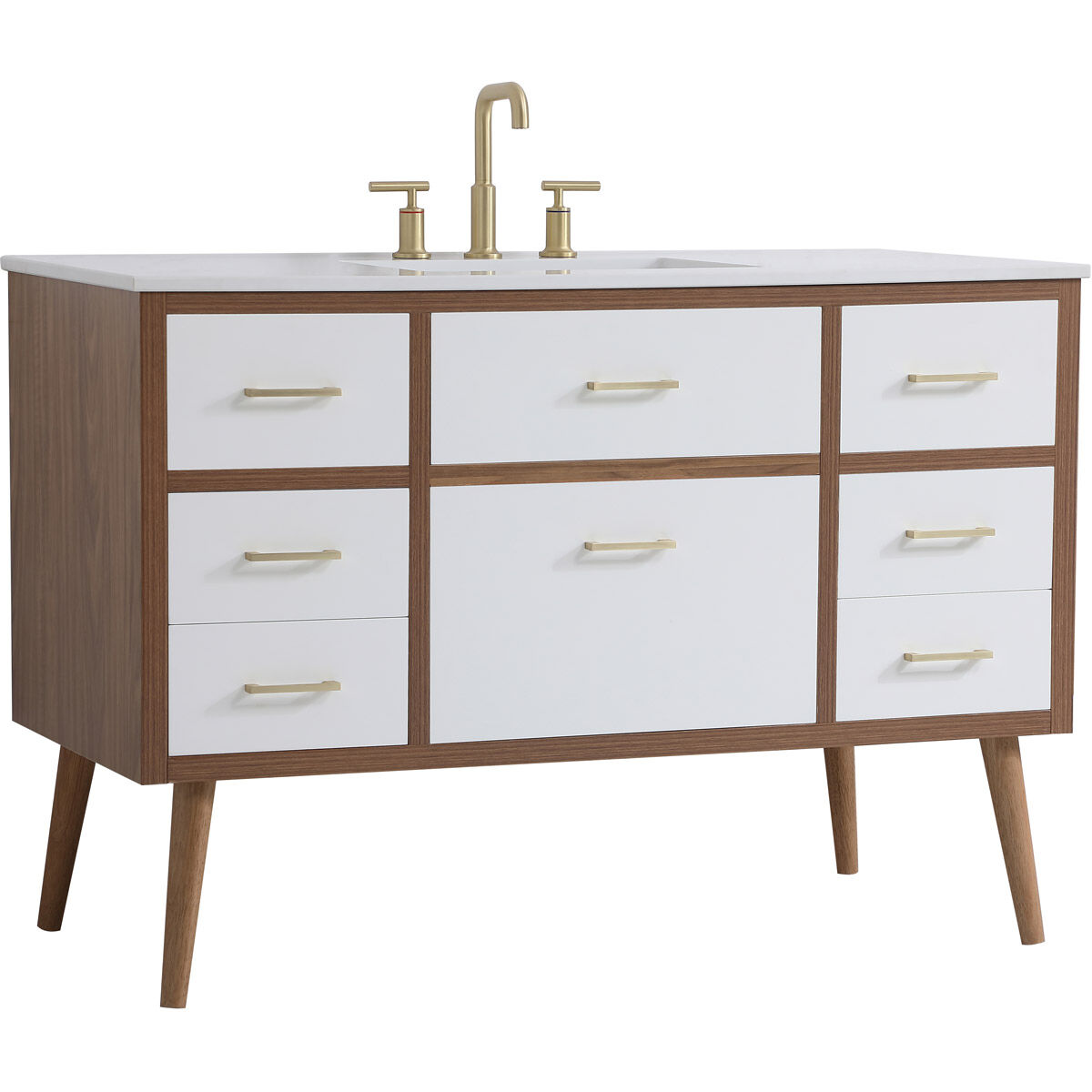 Boise 48 X 34 inch White Vanity Sink Set