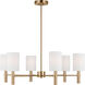 Drew & Jonathan Scott Manor 6 Light 30 inch Satin Brass Chandelier Ceiling Light