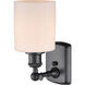 Ballston Cobbleskill 1 Light 5 inch Matte Black Sconce Wall Light in Matte White Glass, Ballston
