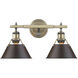 Yep Orwell Vanity Wall Light in Aged Brass, Rubbed Bronze