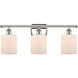 Ballston Cobbleskill 3 Light 26 inch Polished Nickel Bath Vanity Light Wall Light in Matte White Glass, Ballston