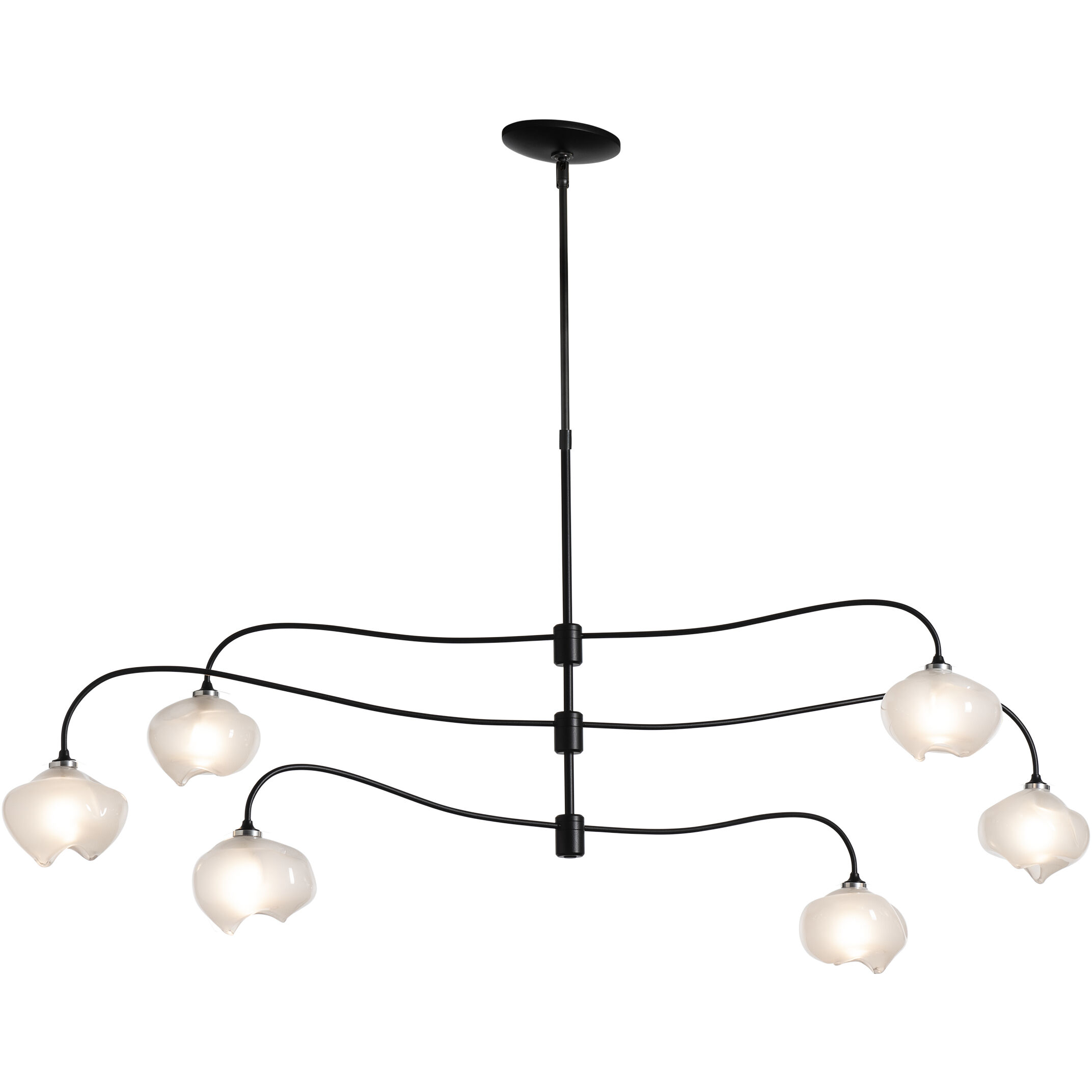 Ume 6 Light 58.6 inch Black Pendant Ceiling Light in Frosted, Large