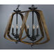 Road House 6 Light 36 inch Barn Wood and Iron Ore Linear Pendant Ceiling Light