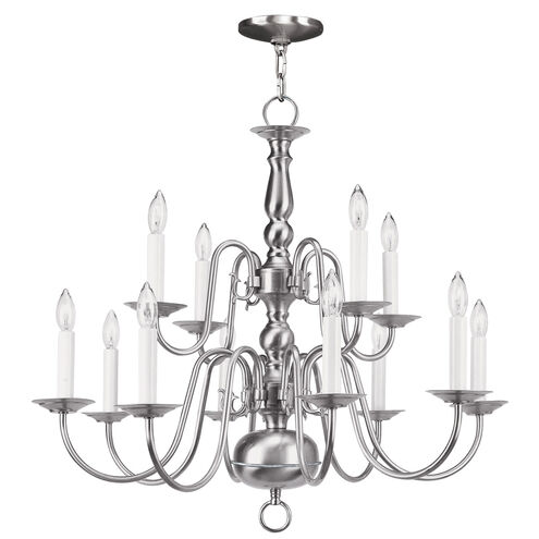 Williamsburgh 12 Light 26 inch Brushed Nickel Chandelier Ceiling Light