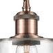 Ballston Clymer LED 3.88 inch Antique Copper Mini Pendant Ceiling Light in Clear Glass, Black Textured, Ballston