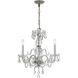 Traditional Crystal 3 Light 16 inch Polished Chrome Mini Chandelier Ceiling Light in Clear Hand Cut