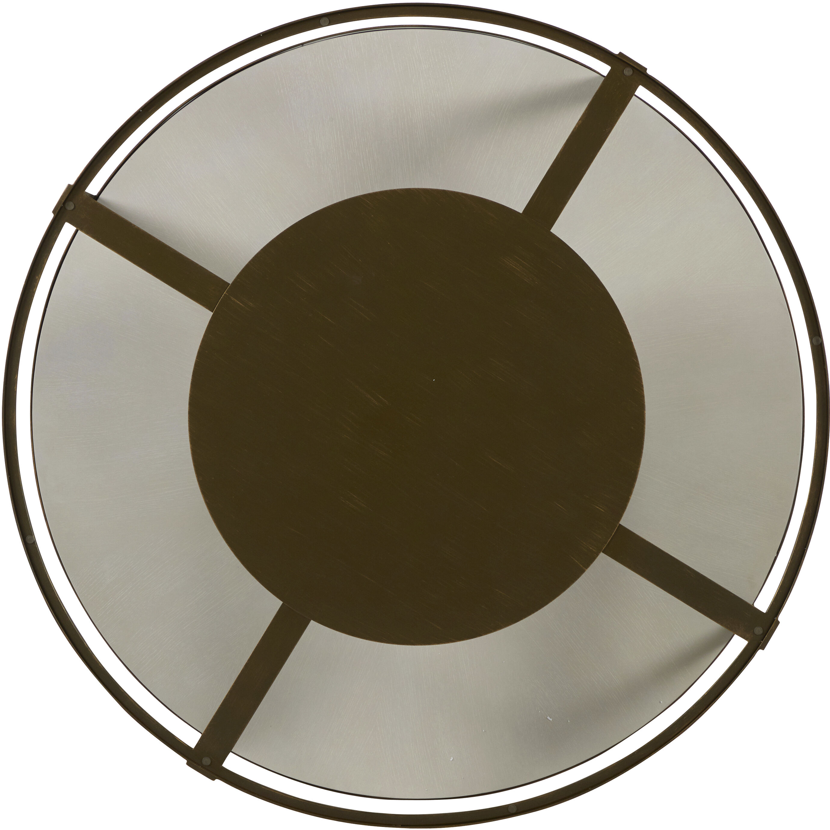 Marlon 48.5 X 48.25 inch Textured Black and Brushed Brass with Cerused White Coffee Table