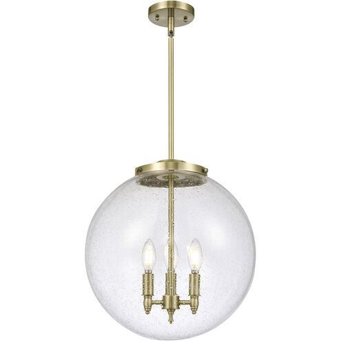 Franklin Restoration Beacon 3 Light 16 inch Antique Brass Statement Pendant Ceiling Light in Incandescent, Seedy