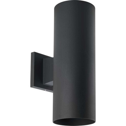 Cylinder 2 Light 14 inch Black Outdoor Wall Cylinder in Standard