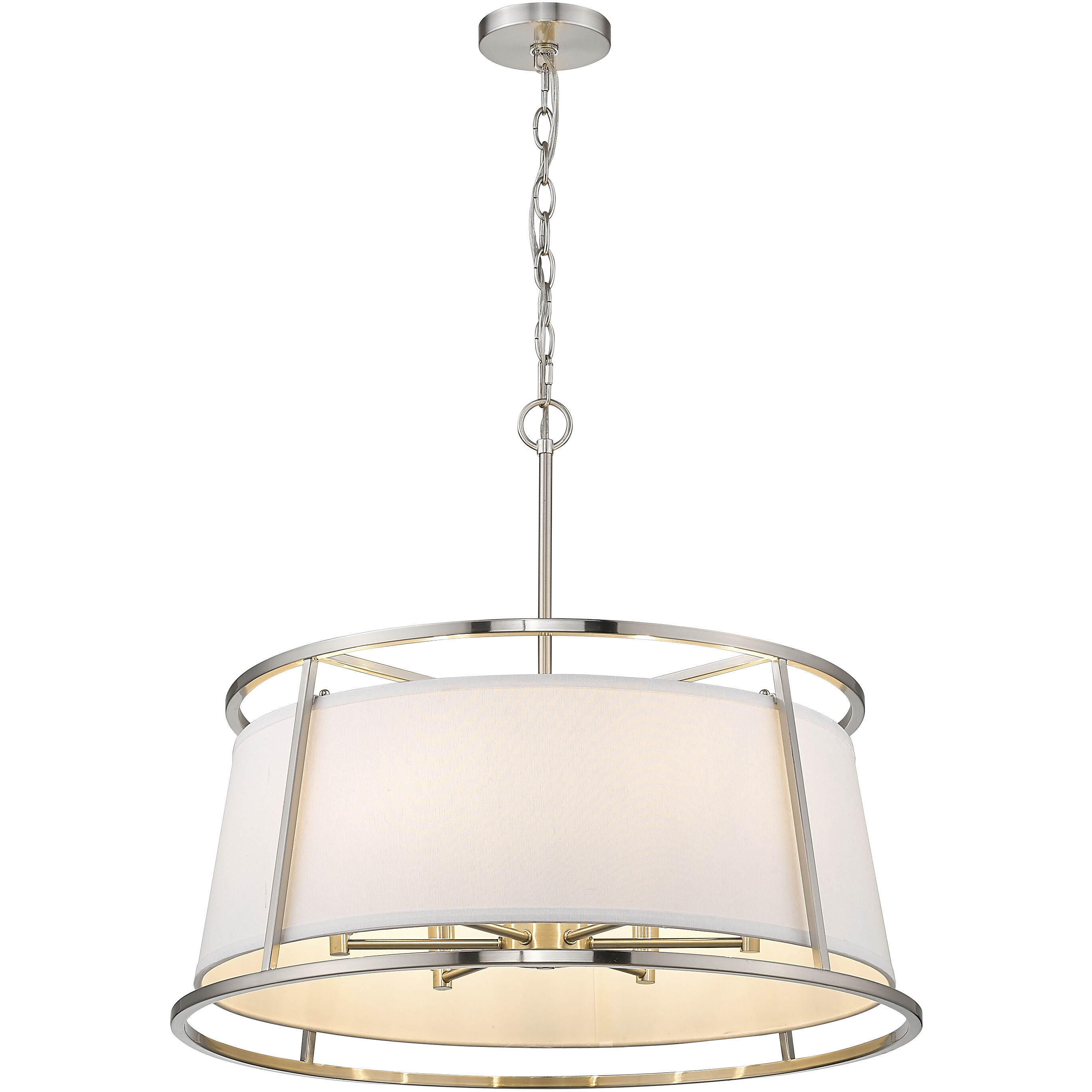 Lenyx 6 Light 26 inch Brushed Nickel Chandelier Ceiling Light