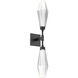 Aalto LED 4.5 inch Matte Black Indoor Sconce Wall Light in 3000K LED, Optic Rib Clear, Double