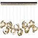 Riza 10 Light 12.2 inch Modern Brass Pendant Ceiling Light