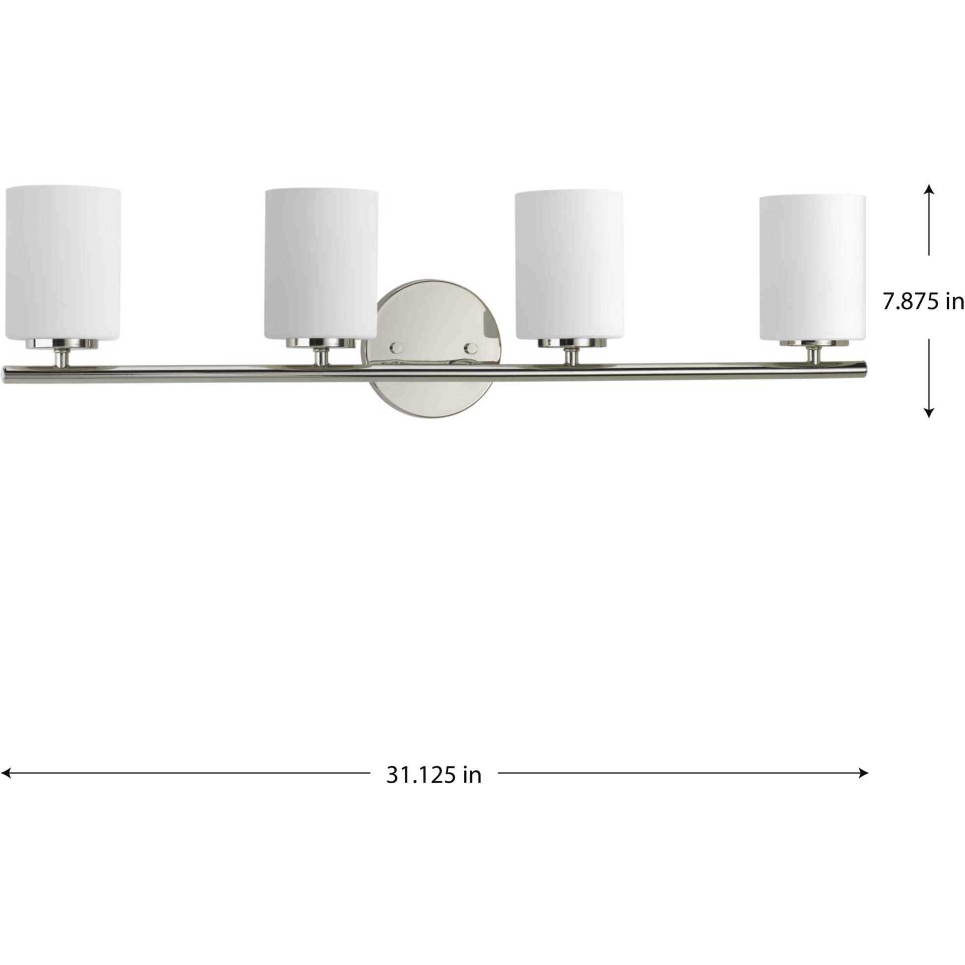 Replay 4 Light 31.13 inch Polished Nickel Bath Vanity Wall Light