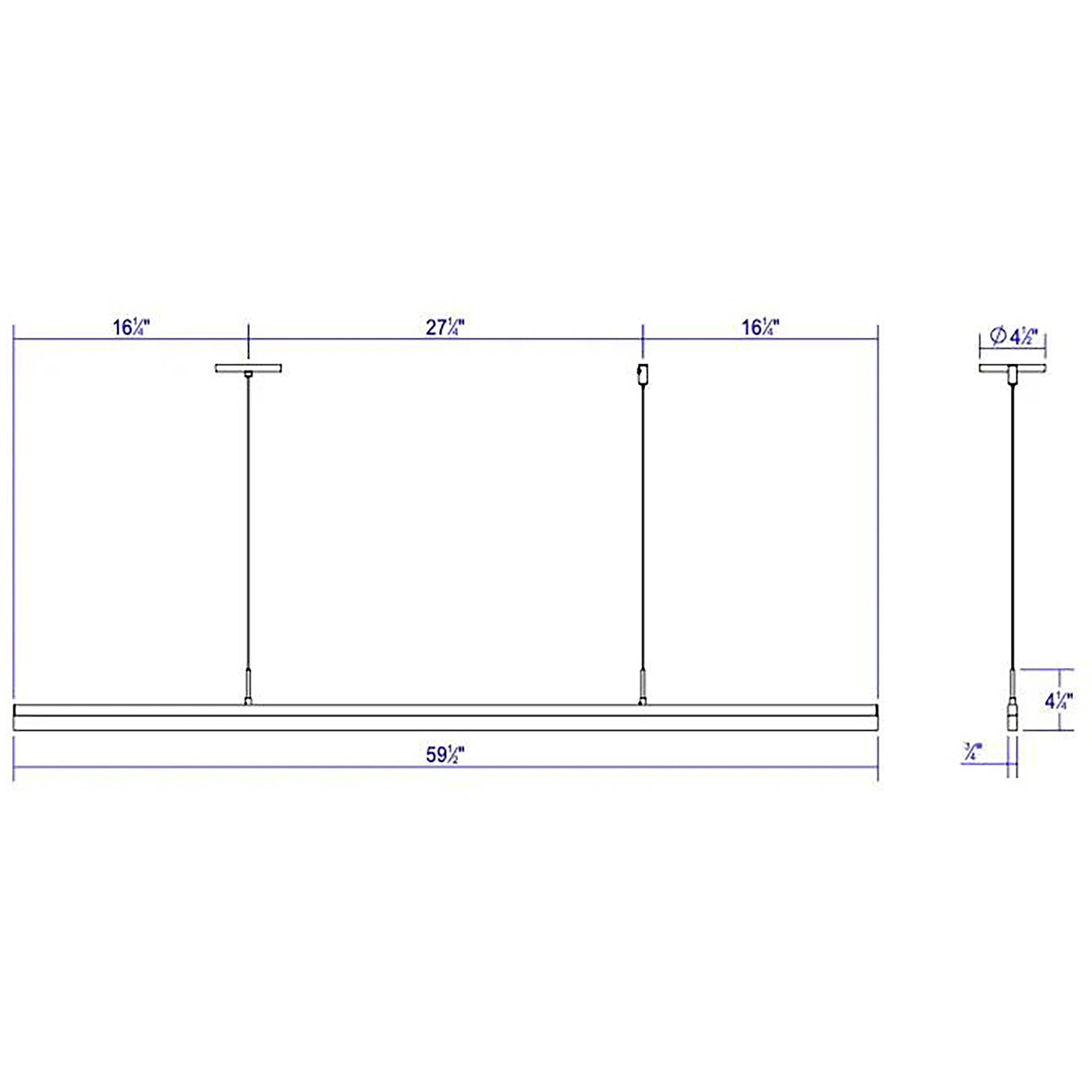 Stiletto LED 59.5 inch Satin White Pendant Ceiling Light