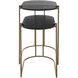 Aztec 26.5 X 22 inch Antique Brass and Ebony Stained Ash Veneer Nesting Tables