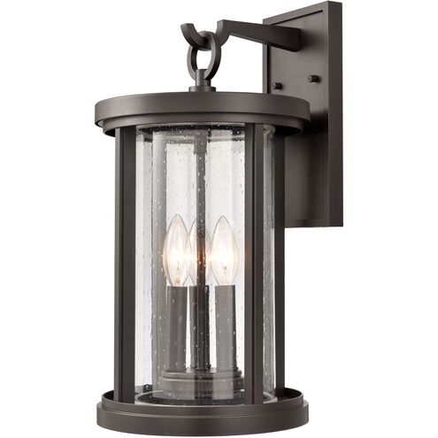 Brison 3 Light 18 inch Oil Rubbed Bronze Outdoor Wall Sconce