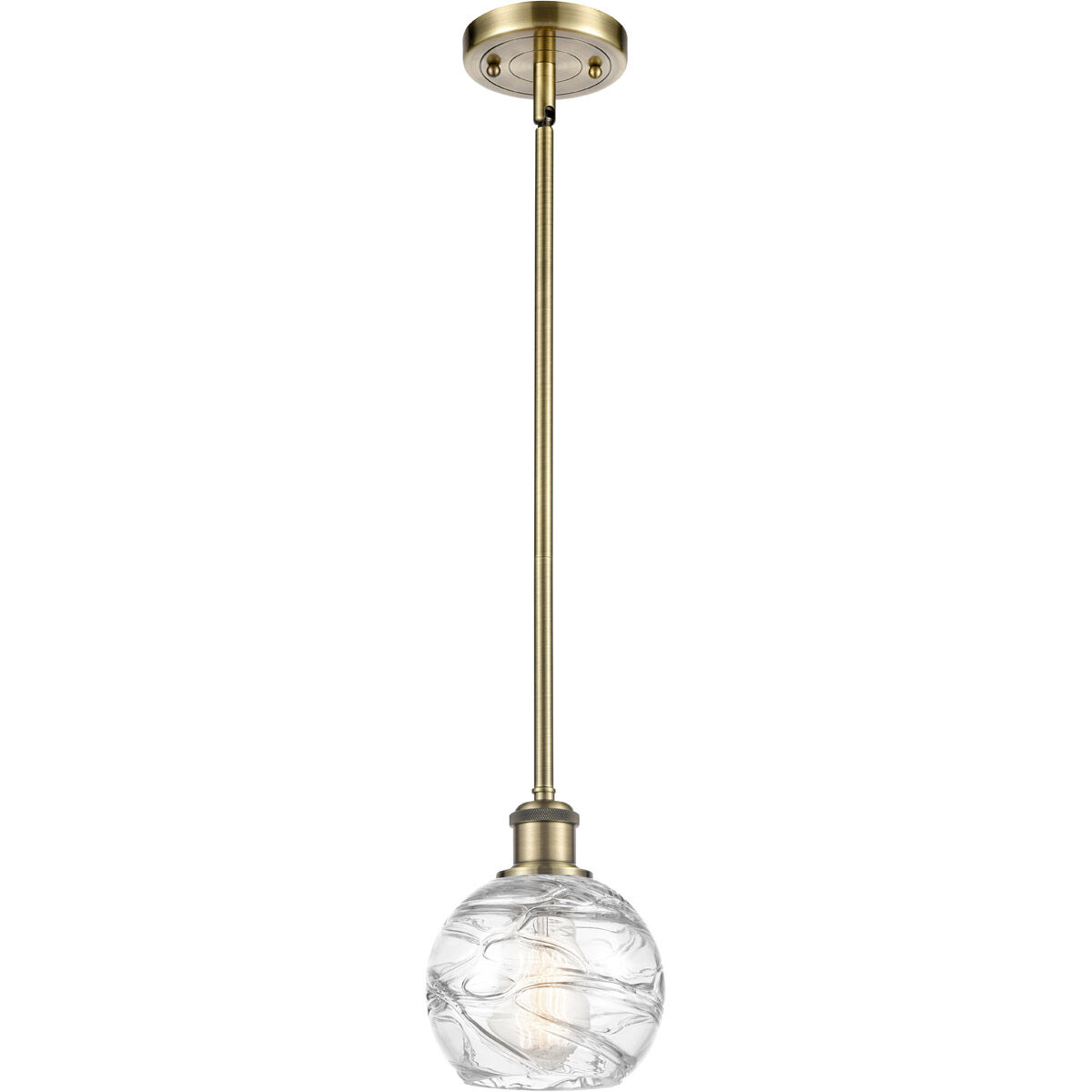 Ballston Small Deco Swirl LED 6 inch Antique Brass Pendant Ceiling Light, Ballston