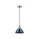Orwell 1 Light 8 inch Pewter Mini Pendant Ceiling Light in Navy, Small