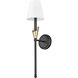 Claudelle Wall Sconce Wall Light in Matte Black and Modern Gold