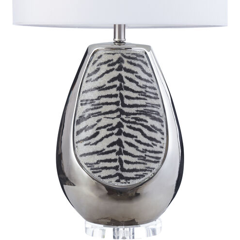 Aasha 32 inch 100.00 watt Metallic Silver Ceramic Table Lamp Portable Light