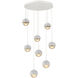 Cabochon LED 27.8 inch Salt White with White Marble Multi-Pendant Ceiling Light in 3000K LED, Amber