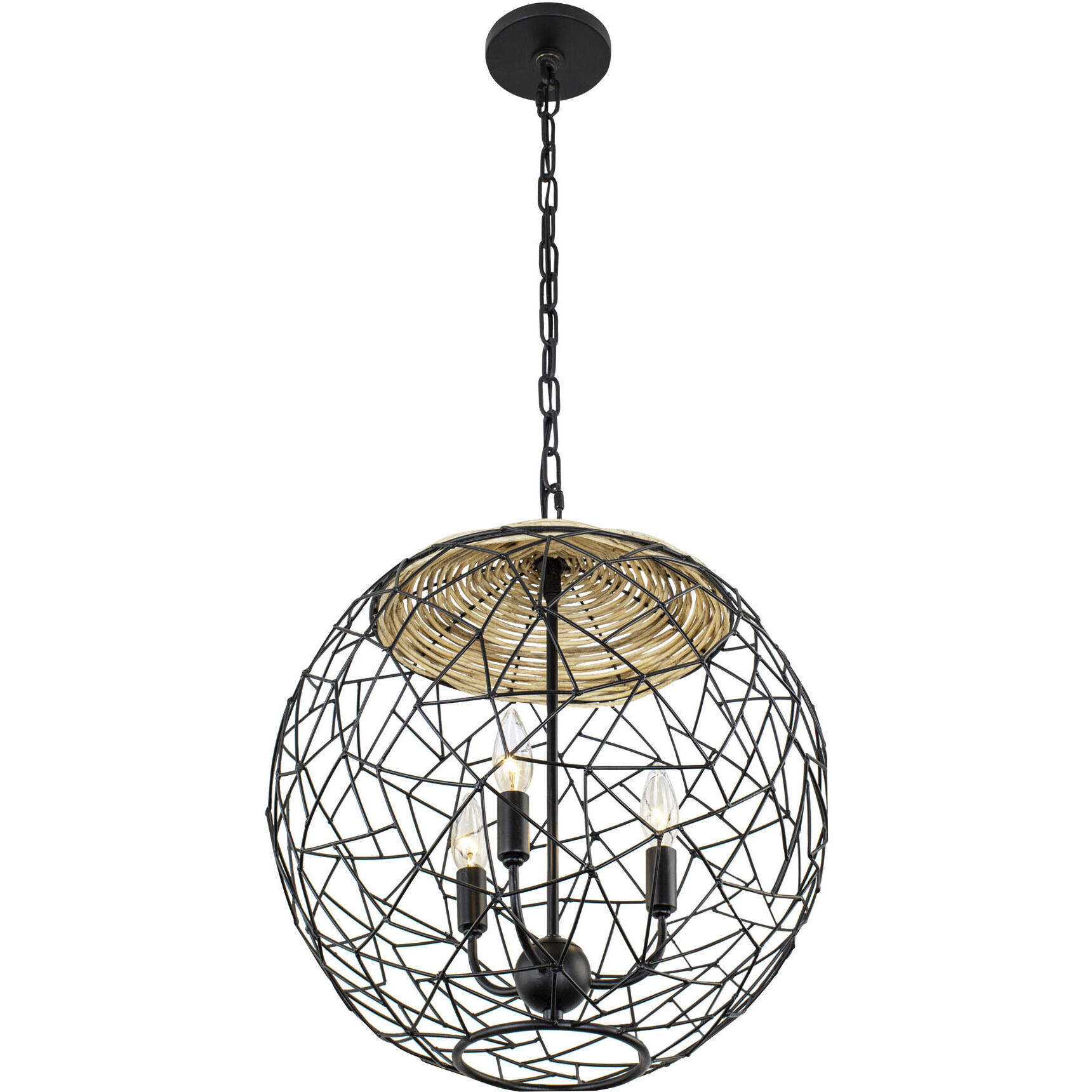 Cayman 3 Light 18 inch Black Pendant Ceiling Light