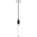 Tubo 1 Light 2 inch Matte Black and Chrome Pendant Ceiling Light