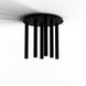 Combi LED 18 inch Matte Black Pendant Ceiling Light, Suspension / Flush Mount 2-in-1