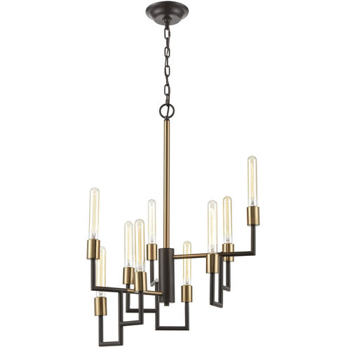 Congruency 9 Light 23 inch Oil Rubbed Bronze with Satin Brass Chandelier Ceiling Light