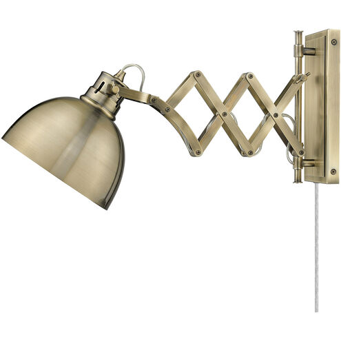 Hawthorn 1 Light 8 inch Aged Brass Articulating Wall Sconce Wall Light, Adjustable