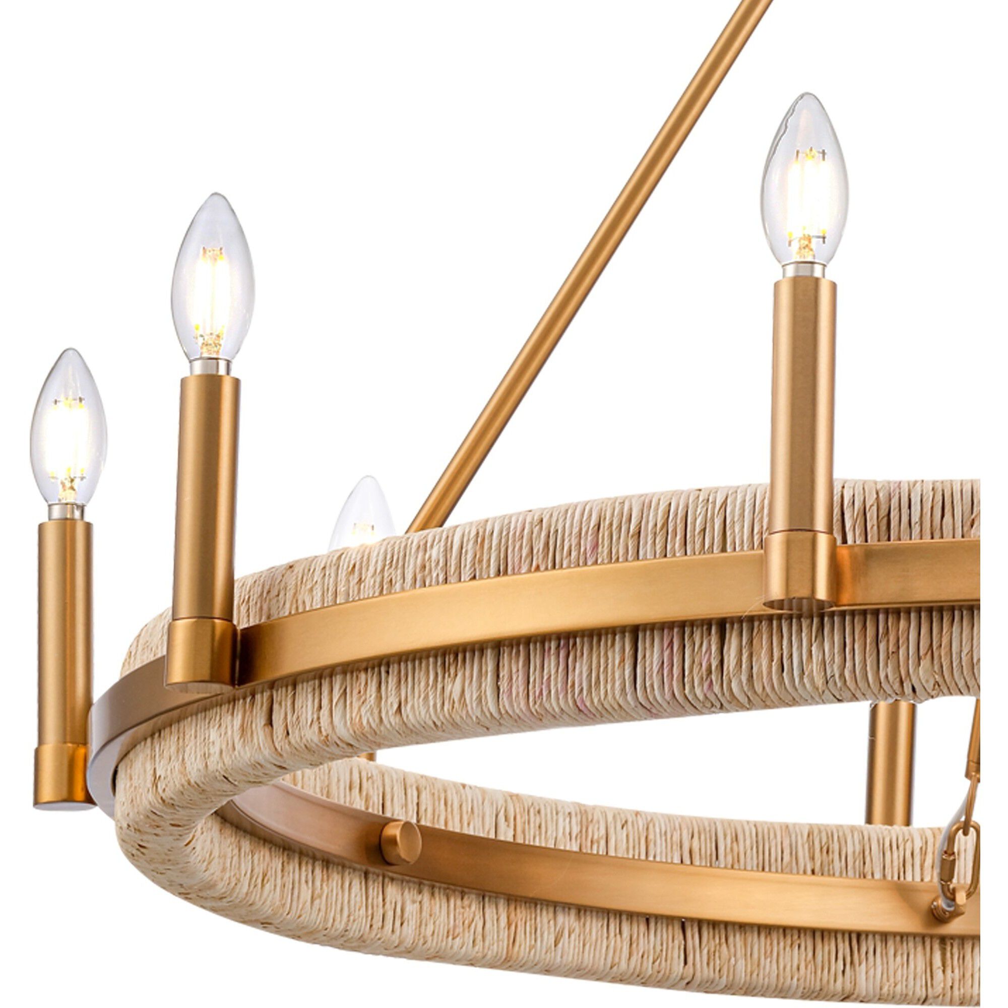 Copa 10 Light 41 inch Natural Brass Chandelier Ceiling Light