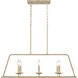 Ellisville 6 Light 34 inch Antique Cream Linear Chandelier Ceiling Light
