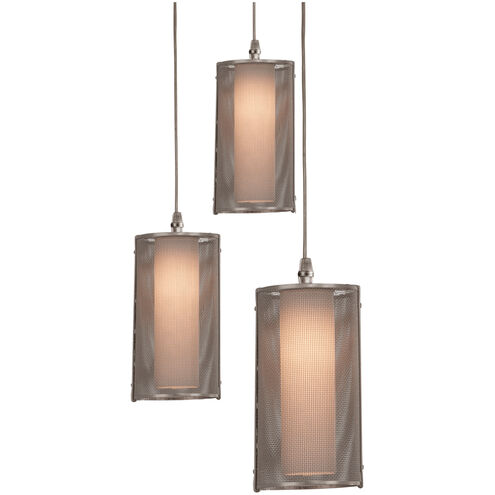 Uptown Mesh 3 Light Flat Bronze Chandelier Ceiling Light, Round Multi-Port