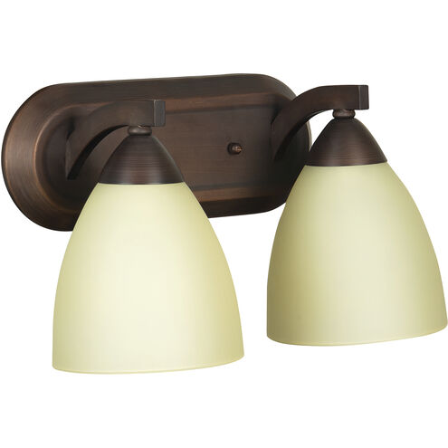 Almeda 2 Light 13.25 inch Old Bronze Vanity Light Wall Light in Creamy Frosted Glass