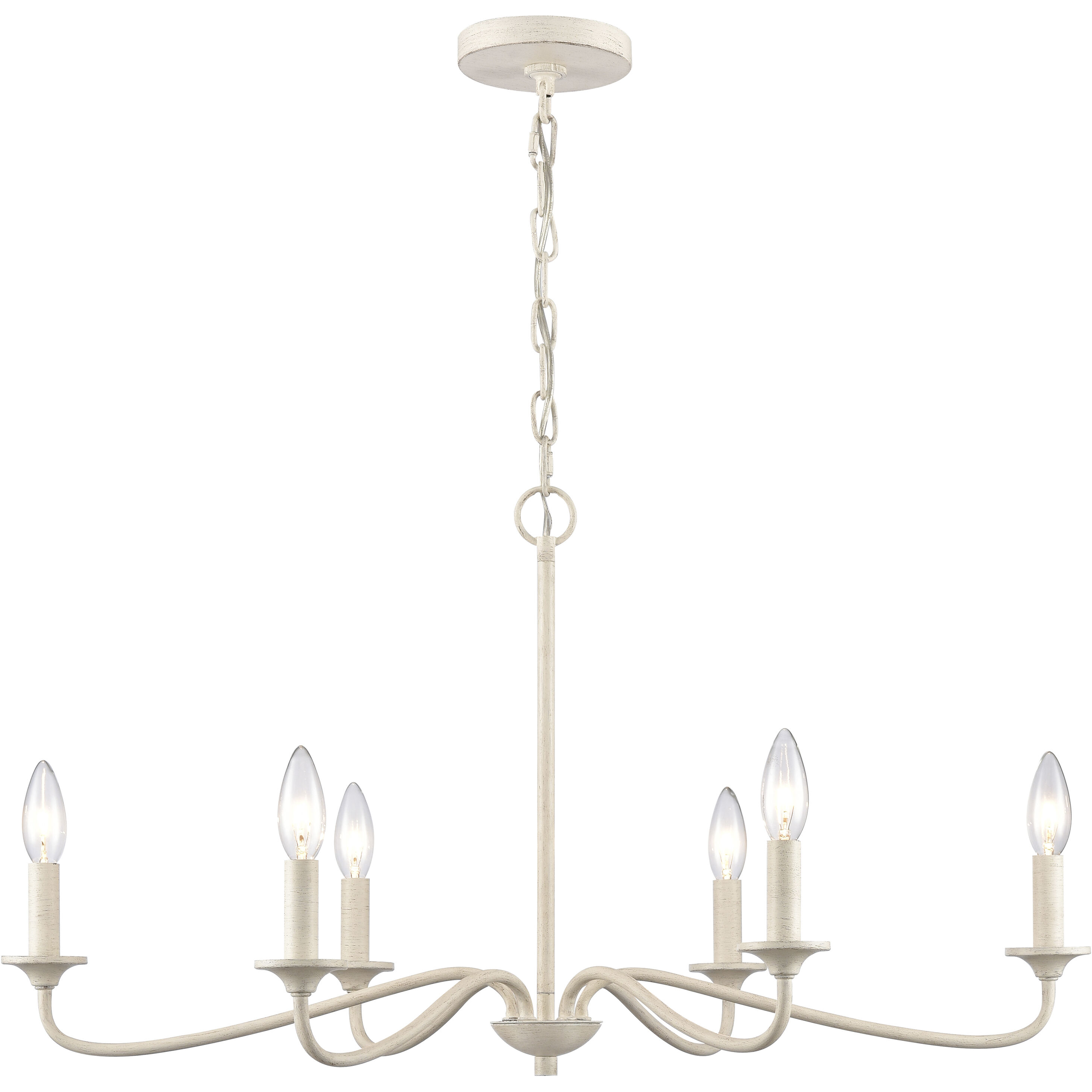 Quinn 6 Light 30 inch Antique White Chandelier Ceiling Light
