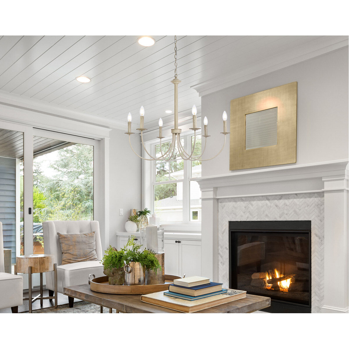 Brielle 6 Light 32 inch Weathered Dove Pendant Ceiling Light