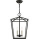 Devone 3 Light 13 inch Black Convertible Semi Flush/Lantern Ceiling Light