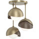 Brooklyn 3 Light 12 inch Soft Gold and Ink Semi-Flush Ceiling Light