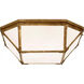 Suzanne Kasler Morris LED 20 inch Gilded Iron Flush Mount Ceiling Light in White Glass, Large
