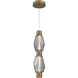Gem LED 28 inch Novel Brass Pendant Ceiling Light in Smoke, Mandrel