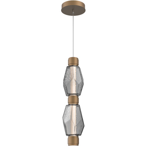 Gem LED 28 inch Novel Brass Pendant Ceiling Light in Smoke, Mandrel