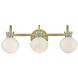 Lucy 3 Light 25 inch Lacquered Brass with Seafoam Bath Light Wall Light