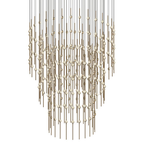 Constellation Centaurus LED 48 inch Satin Brass Pyramid Pendant Ceiling Light