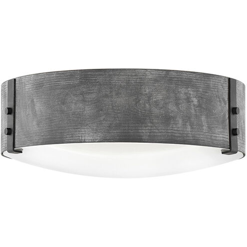 Open Air Sawyer LED 15 inch Aged Zinc with Distressed Black Outdoor Flush Mount