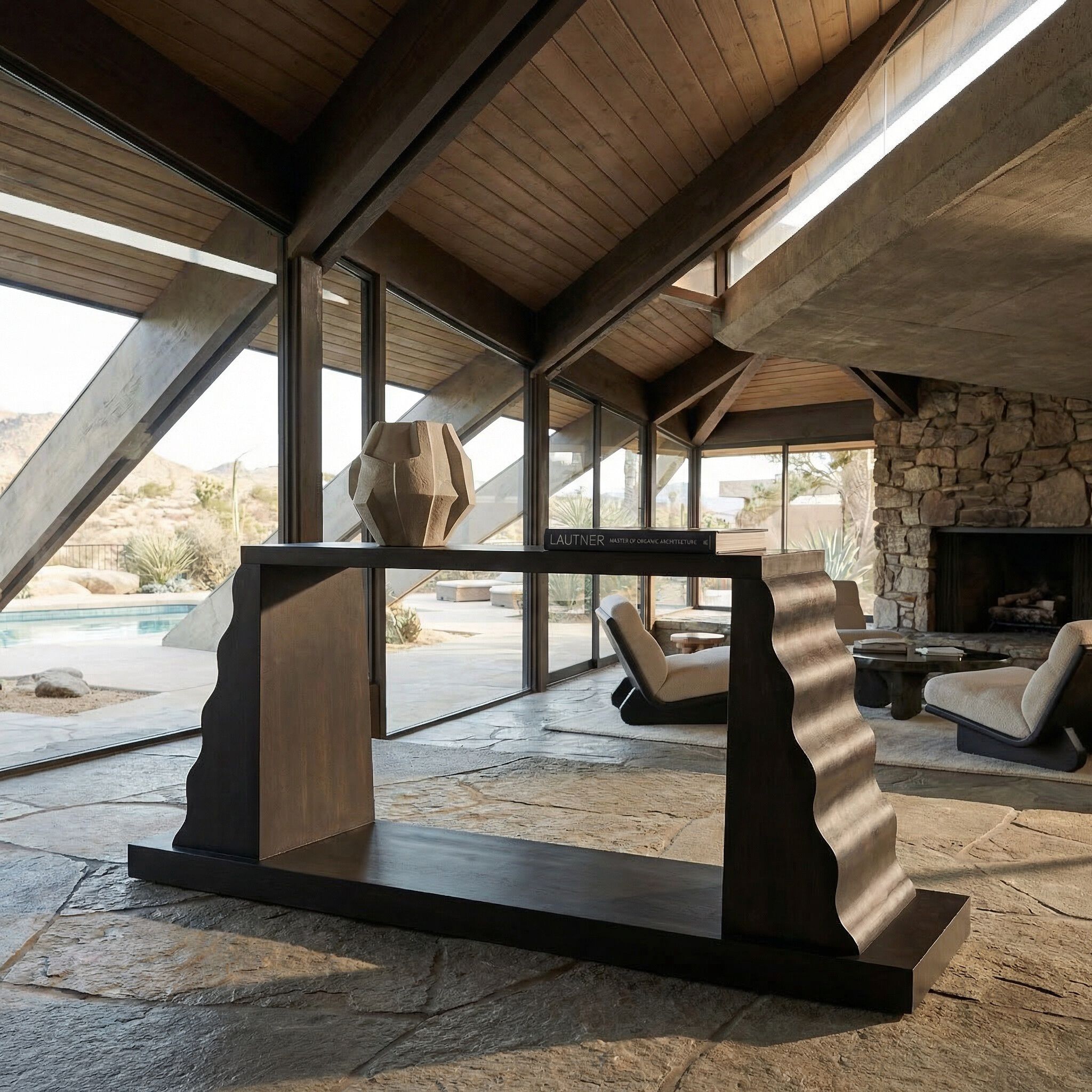 Aurora 72 X 18 inch Ebony Walnut Console