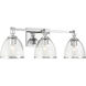 Wynnfrost 3 Light 24 inch Chrome Vanity Wall Light